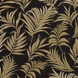 Vliesové tapety na zeď CosmoLiving palmové listy zlaté na černém podkladu
