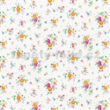 Samolepící tapety  - květy na bílém podkladu 45 cm x 15 m - POSLEDNÍ METRY