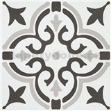 Vinylové samolepící podlahové čtverce Classic ornamentální vzor šedý rozměr 30,5 cm x 30,5 cm