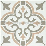 Vinylové samolepící podlahové čtverce Classic ornamentální vzor zelený rozměr 30,5 cm x 30,5 cm