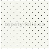 Vliesové tapety na zeď Freestyle puntíky černé na bílém podkladu - POSLEDNÍ KUSY