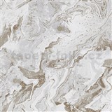 Vliesové tapety na zeď IMPOL Evolution mramor šedo-bílý se zlatými konturami - POSLEDNÍ KUSY