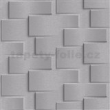 Vliesové tapety na zeď Exposure 3D metalický obklad tmavě šedý - POSLEDNÍ KUSY