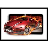 Vliesové fototapety červené auto v ohni rozměr 152,5 cm x 104 cm
