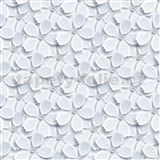 Samolepící fólie bílé květy na šedém podkladu - 45 cm x 2 m (cena za kus)