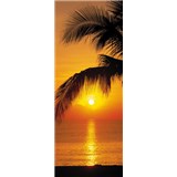 Fototapety palma a západ slunce rozměr 92 cm x 220 cm - POSLEDNÍ KUS