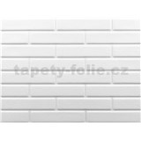 Obkladové panely 3D PVC rozměr 440 x 580 mm malá cihla bílá - 2. jakost