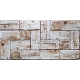 Obkladové panely 3D PVC rozměr 960 x 479 mm borovicové špalky bělené - 2. jakost