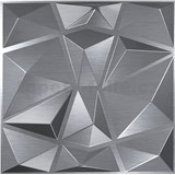 Obkladové panely 3D PVC DIAMANT stříbrný rozměr 500 x 500 mm, tloušťka 1 mm,