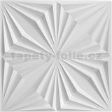Obkladové panely 3D PVC BRILLANT bílý rozměr 500 x 500 mm, tloušťka 1 mm,