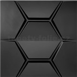 Obkladové panely 3D PVC HEXAGON černý rozměr 500 x 500 mm, tloušťka 1 mm,