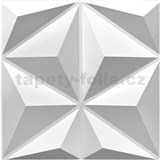 Obkladové panely 3D PVC STAR bílý rozměr 500 x 500 mm, tloušťka 1 mm,