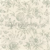 Vliesové tapety na zeď IMPOL zelený floral na béžovém podkladu