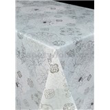 Ubrus metráž ornamenty s květy šedé - POSLEDNÍ METRY