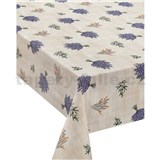 Ubrus metráž levandule a olivy na hnědém podkladu