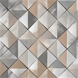 Vliesové tapety na zeď IMPOL Pop trojúhelníky šedo-hnědé
