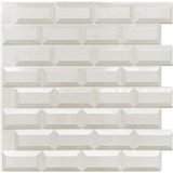 Obkladové panely 3D PVC rozměr 595 x 560 mm, tloušťka 0,6mm, bílý obklad METRO 3D