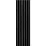 Dekorační panely černý mat 3D lamely na filcovém podkladu 270 x 40 cm