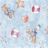 Samolepící tapety dětské - medvídek námořník 45 cm x 15 m -  POSLEDNÍ METRY