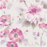 Vliesové tapety na zeď G.M.K. Fashion For Walls květy růžovo-fialové na bílém podkladu