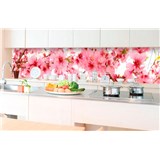 Samolepící tapety za kuchyňskou linku jabloňově květy rozměr 350 cm x 60 cm