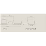 Lamelové dekorační panely VASCO zakončení pravé dub zlatý 2,7 x 270 cm