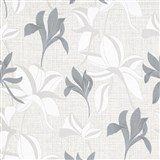 Vliesové tapety na zeď IMPOL Luna2 květy stříbrno-bílé na textilním podkladu se stříbrnou nití