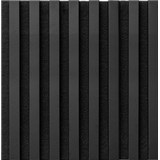 Dekorační panely černý mat 3D lamely na filcovém podkladu 40 x 40 cm