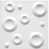 Stropní panely 3D XPS CIRCLES bílý rozměr 50 x 50 cm