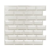 Obkladové panely 3D PVC rozměr 595 x 560 mm, tloušťka 0,6mm, bílý obklad METRO 3D