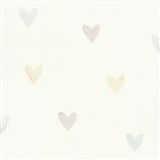 Vliesové tapety na zeď RASCH srdíčka béžovo-modré
