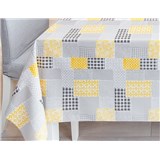 Ubrusy návin 20 m x 140 cm patchwork šedo-žlutý