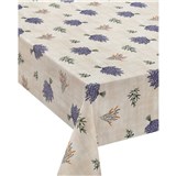 Ubrus metráž levandule a olivy na hnědém podkladu