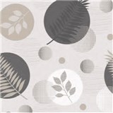 Ubrus metráž listy šedo-béžové