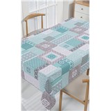 Ubrus metráž patchwork zeleno-šedý