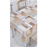 Ubrus metráž patchwork hnědý