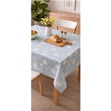 Ubrus metráž kopretiny na modrém podkladu