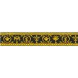 Luxusní vliesové bordury na zeď Versace III barokní květinový vzor černo-zlatý