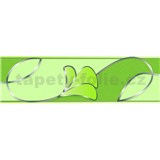 Samolepící bordura květy s vlnovkami tmavě zelené 5 m x 5,8 cm - POSLEDNÍ KUSY