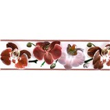 Samolepící bordura květy orchideje červené 5 m x 8,3 cm - POSLEDNÍ KUSY