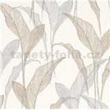 Vliesové tapety na zeď ELLE DECORATION 2 listy zlato-stříbrné na krémovém podkladu   AKCE