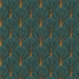Vliesové tapety na zeď ELLE DECORATION 4 art-deco zlaté na zeleném podkladu
