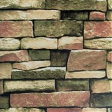 Samolepící fólie ukládaný kámen zeleno-hnědý 45 cm x 10 m