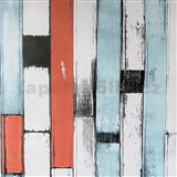 Samolepící fólie barevné dřevo červeno-modré 45 cm x 10 m