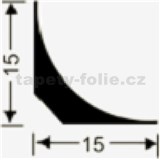 Lišty pod podlahovinu pro zaoblený roh 15 mm x 15 mm, návin 25 m