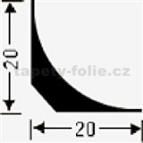 Lišty pod podlahovinu pro zaoblený roh 20 mm x 20 mm, návin 25 m