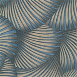 Vliesové tapety na zeď GMK Fashion for walls  5 3D twill zlatý na modrém podkladu