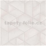 Vliesové tapety na zeď IMPOL HIT geometrický vzor krémově růžový se stříbrnou spárou
