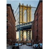 Vliesové fototapety Brooklyn Manhattan Bridge rozměr 184 cm x 248 cm - POSLEDNÍ KUS