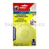 Transparentní oboustranná páska NANO CLEAR 19mm x 2,5m - BLISTR